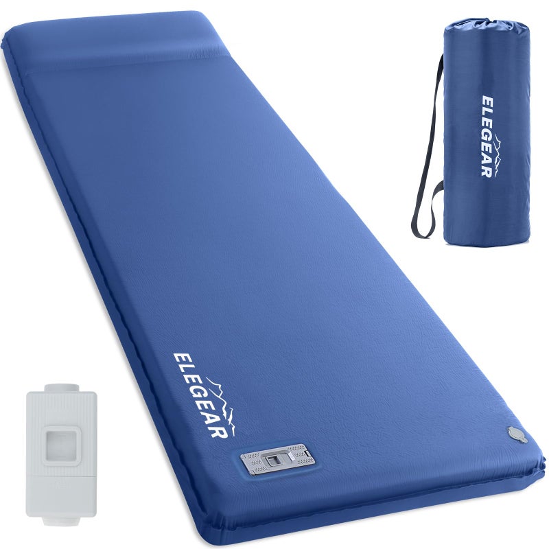 Elegear CumbreX Self Inflating Sleeping Pad Builtin Electric Pump 315 UltraThick Memory Foam Camping Mattress with Pillow Foam Sleeping Pad for Camping RValue 95 Foam Camping Pad for Travel - Image 2