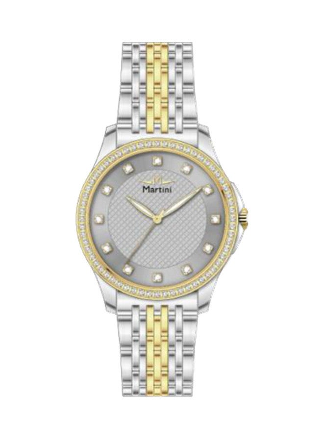 MARTINI Embellished Round Grey Dial Analog Watch - Image 1