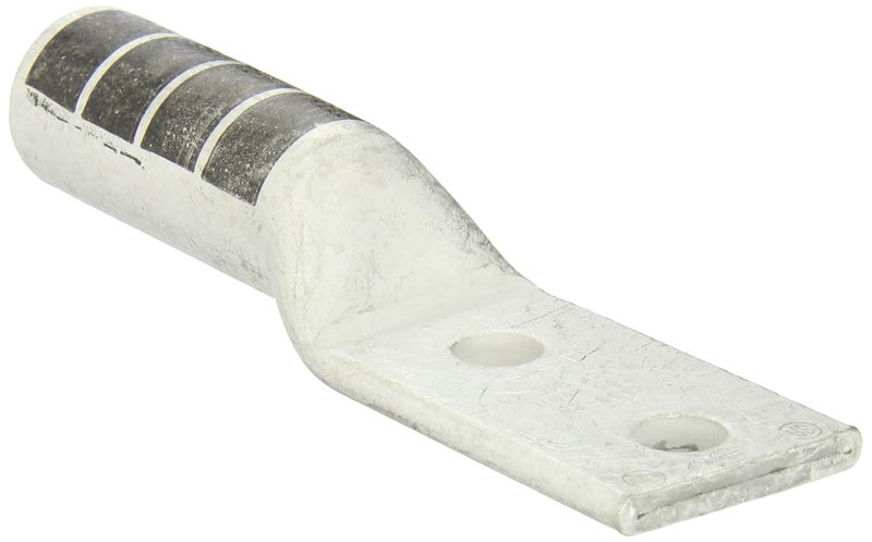 Burndy YA392N Two Hole Hylug Code Conductor Long Barrel Copper Compression Terminal, 750 kcmil Conductor, 1/2" Stud Hole Size, 1-3/4" Stud Hole Spacing, 1.91" Tongue Width, 6.87" Length,Black - Image 1