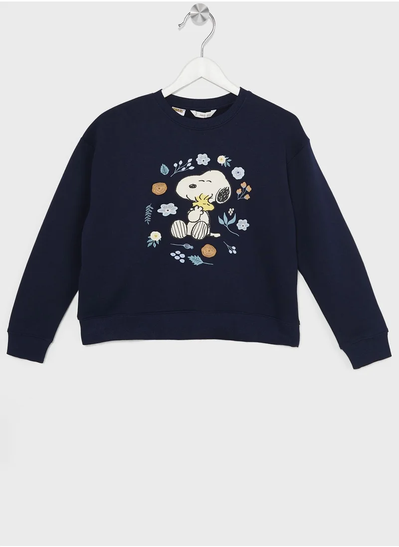 MANGO Kids Snoopy Sweatshirt