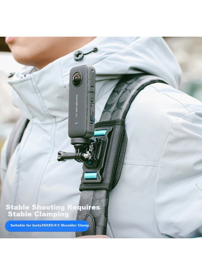 Surewo Backpack Clip Mount For Insta360 X5 X4 X3 X2 Gimbal, 360° Panoramic Action Camera Mount With Shoulder Strap Chest Harness For Backpack - Image 1