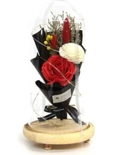 Ttt Lighted Bell Jar Rose