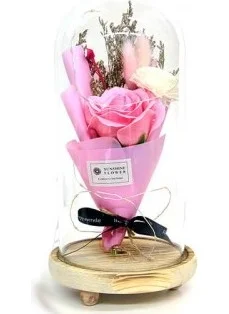 Ttt Lighted Bell Jar Rose