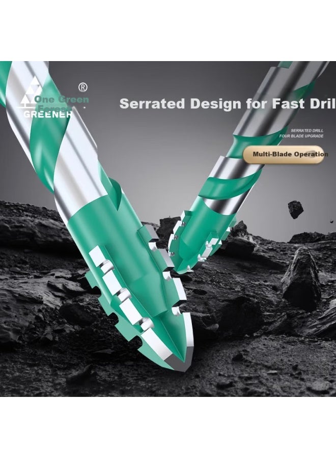Greener Four-blade Sawtooth Eccentric Drill Bit For Ceramic Tile Drilling Concrete Super Hard Special Electric Drill High Hardness 6/8/10/12mm - Image 4
