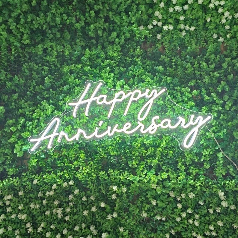 Homely Arts Homelyarts Happy Anniversary Neon Signs Anniversary Party Decoration Name Sign Personalized Custom Neon Sign Happy Anniversary Neon Sign Neon Sign Wedding Neon Sign Anniversary Gift  - Image 2
