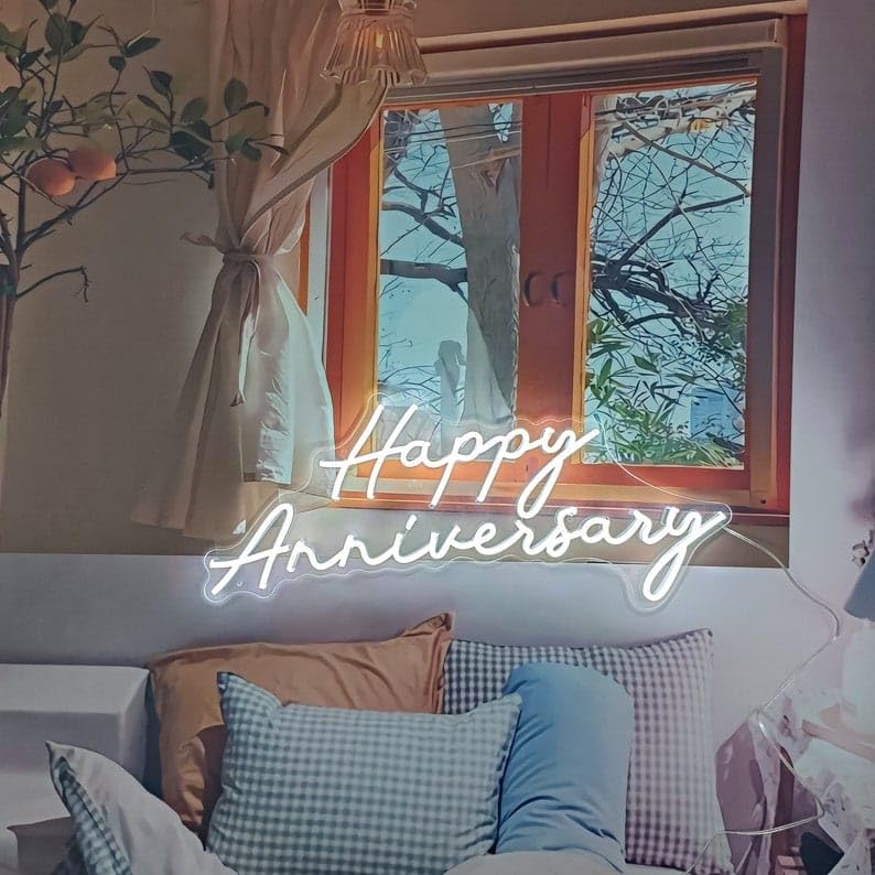 Homely Arts Homelyarts Happy Anniversary Neon Signs Anniversary Party Decoration Name Sign Personalized Custom Neon Sign Happy Anniversary Neon Sign Neon Sign Wedding Neon Sign Anniversary Gift  - Image 3