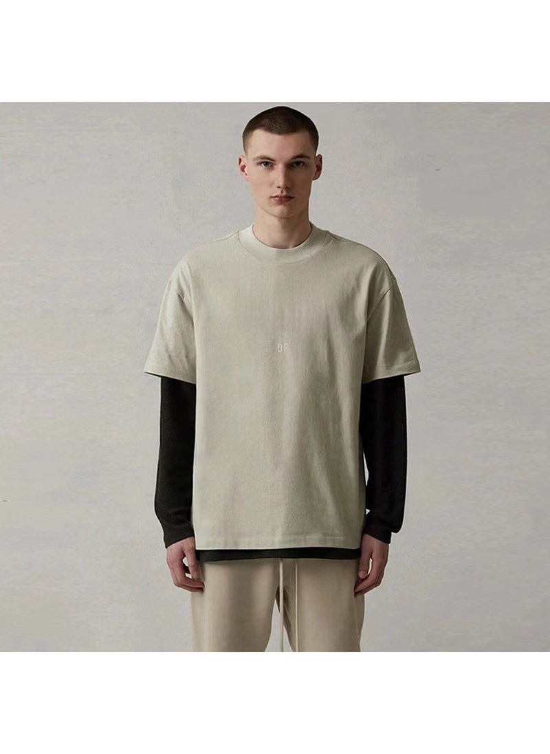 Generic - High-Version FOG ESSENTIALS Velvet Letter Tee Matcha green - Image 1