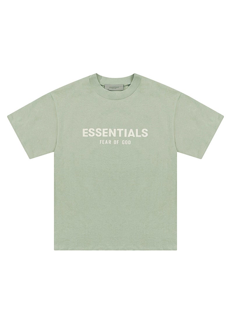 Generic - High-Version FOG ESSENTIALS Velvet Letter Tee Matcha green - Image 1