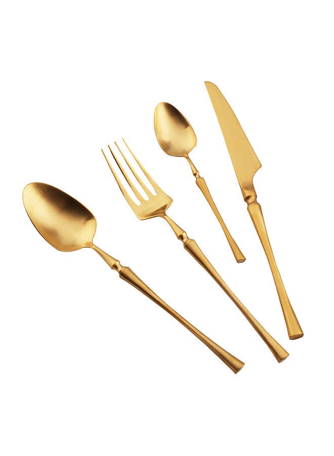 NIBEMINENT 4-Piece Stainless Steel Cutlery Set Gold 25x16x3.5centimeter  - Image 1