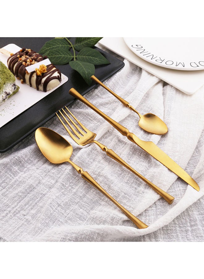 NIBEMINENT 4-Piece Stainless Steel Cutlery Set Gold 25x16x3.5centimeter  - Image 5