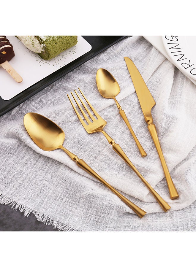 NIBEMINENT 4-Piece Stainless Steel Cutlery Set Gold 25x16x3.5centimeter  - Image 2