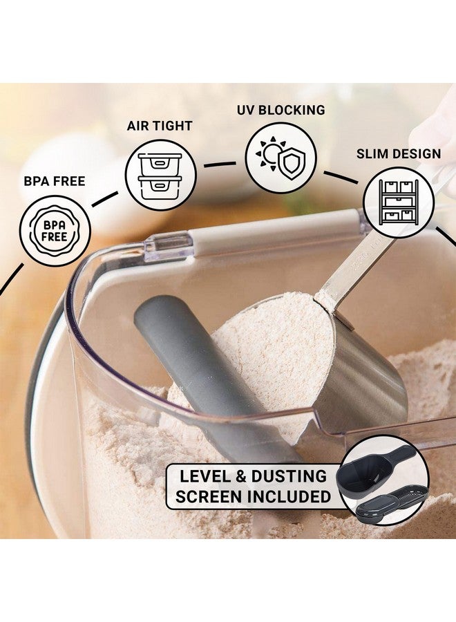 Progressive International Progressive ProKeeper Baker's Airtight Kitchen Storage Canister Container Set for Flour, Sugar & More, Keeps Ingredients Fresh, with Accessories (Multicolor, 6- Piece)  - Image 4