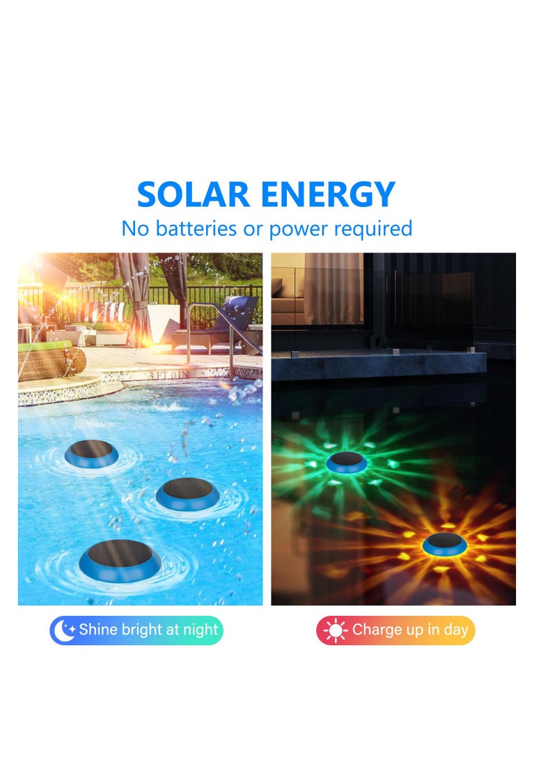 SYOSI Solar Floating Pool Lights,  LED Multicolor RGB Color Changing Solar Pool Lights That Float, Outdoor Waterproof Swimming Pool Accessories for Pool, Pond, Hot Tub, Garden, Party Decoretion - Image 2