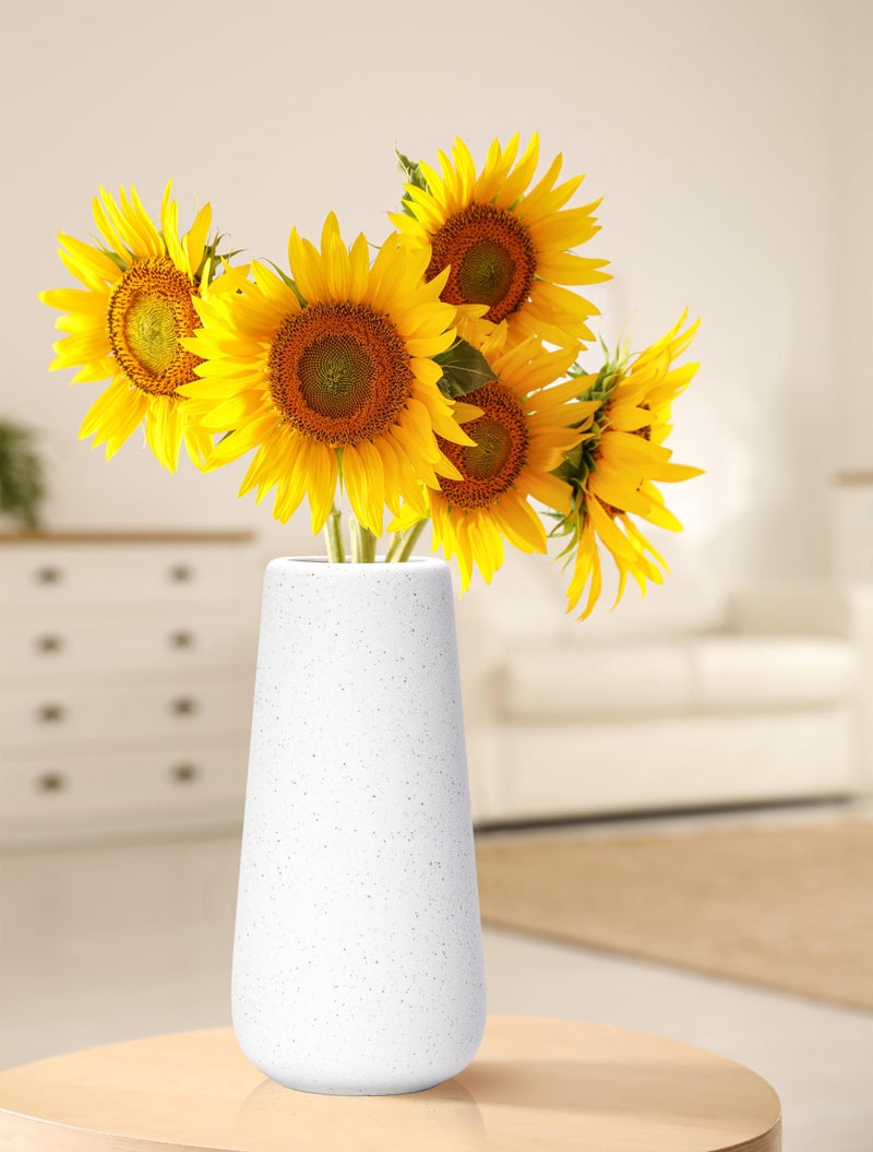 د'يفين ديف D'Vine Dev 8 Inch Ceramic Flower Vase Minimalist Design for Home D؟ Cor Fireplace Bedroom Room Centerpieces Centerpices Office Box Packedged White VS-XH-8SW - Image 5