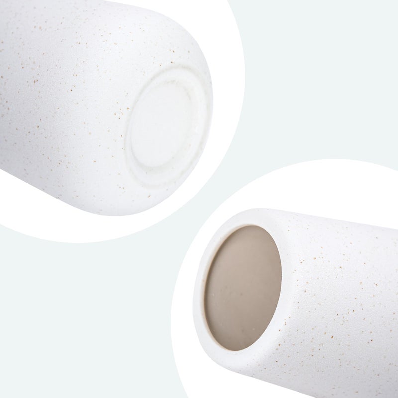 د'يفين ديف D'Vine Dev 8 Inch Ceramic Flower Vase Minimalist Design for Home D؟ Cor Fireplace Bedroom Room Centerpieces Centerpices Office Box Packedged White VS-XH-8SW - Image 4