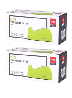 Deli 2-Pieces Tape Dispenser Tool Green Color  - Image 1