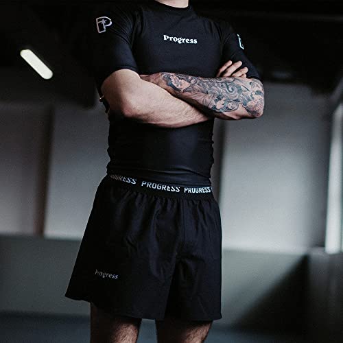 Progress Jiu Jitsu Academy BJJ Shorts Comfortable Durable Mens Board Shorts Black 34 - Image 3