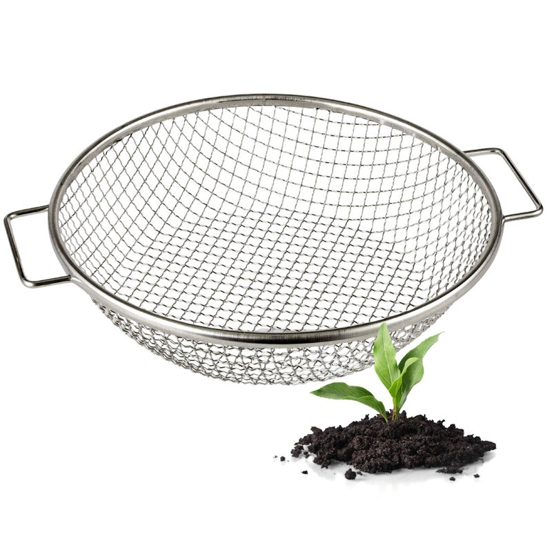 Wenses Round Soil Sifter for 5Gallon Bucket 38inch Mesh Stainless Steel Garden Sieve with Handles - Image 2