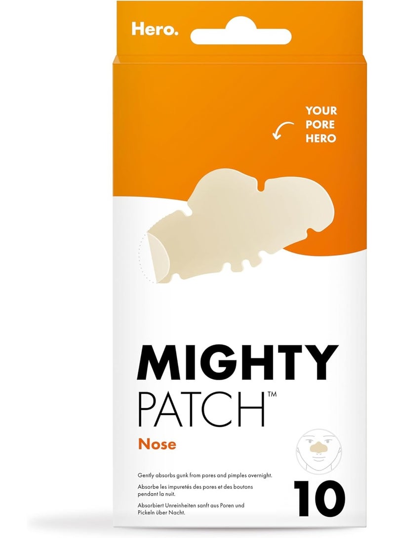 هيرو Hero - Mighty Patch Nose - Special nose - Absorbs impurities from pores and pimples in 6 to 8 hours - Hydrocolloids - Box of 10 Mighty Patches Nose - Image 1