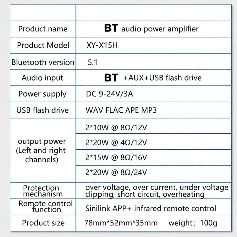 Bt Audio Amplifier Red Aluminum Alloy Construction - Multi-Input & Smart Control Stereo Amplifier Board for Home Audio Setup - Image 4