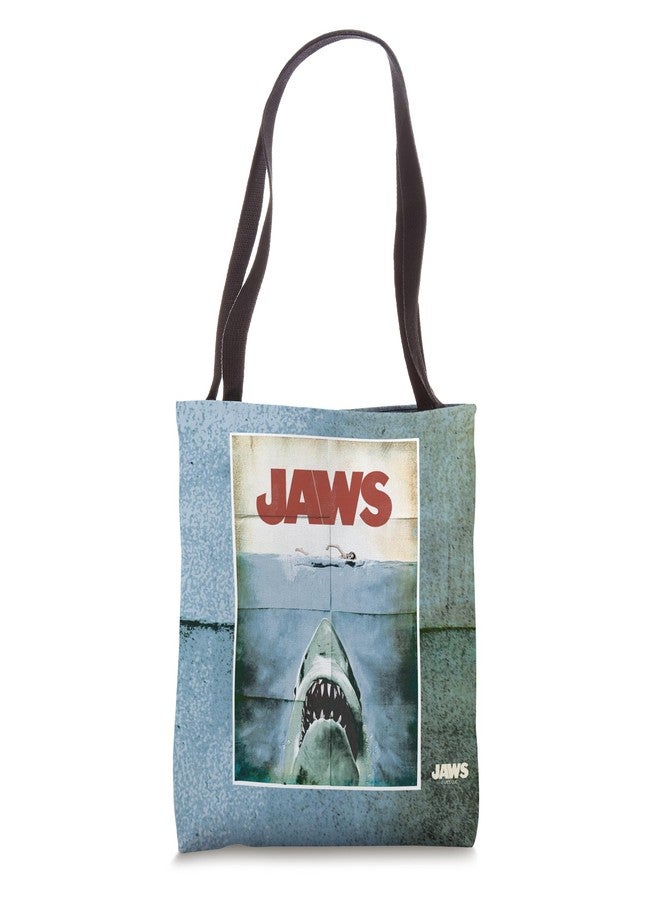 Jaws 50th Anniversary Poster Vintage Style Front & Back Tote Bag - Image 1