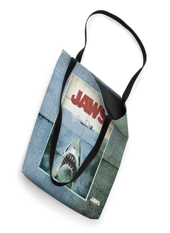 Jaws 50th Anniversary Poster Vintage Style Front & Back Tote Bag - Image 2