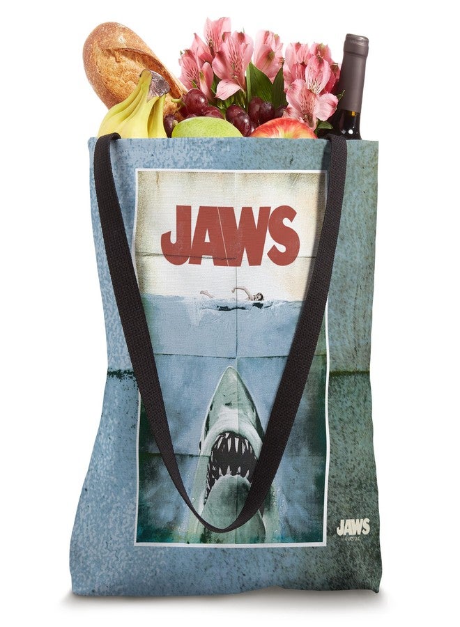 Jaws 50th Anniversary Poster Vintage Style Front & Back Tote Bag - Image 4