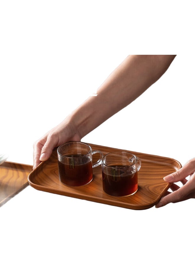 Caizhi (Caizhi) Rectangular Tray Chinese Tea Tray Household Water Cup Tea Cup Fruit Tray Drainage Tray Imitation Wood Grain Large Cz6217 - Image 2