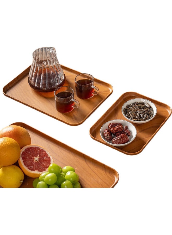 Caizhi (Caizhi) Rectangular Tray Chinese Tea Tray Household Water Cup Tea Cup Fruit Tray Drainage Tray Imitation Wood Grain Large Cz6217 - Image 1