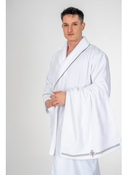 COTTON BOX Classic Bathrobe Set Guher White Men L/XL  - Image 1