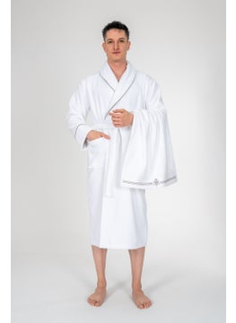 COTTON BOX Classic Bathrobe Set Guher White Men L/XL  - Image 2