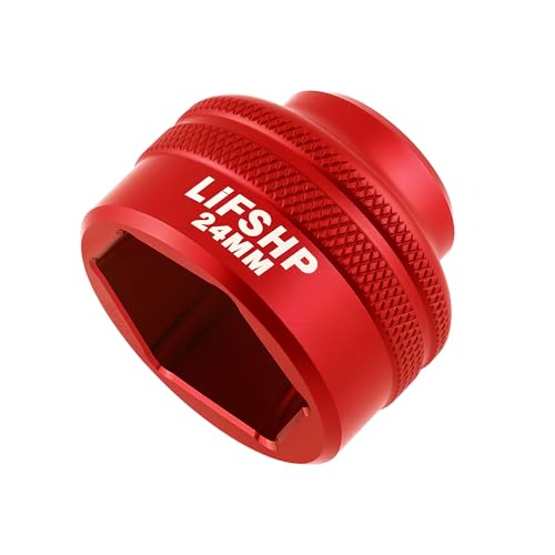 LIFSHP 24MM Oil Filter Socket,3/8" Drive For BMW,Chrysler,Chevy,Dodge,and Other Vehicles Oil/Fuel Filter Removal Tool-Red - Image 1