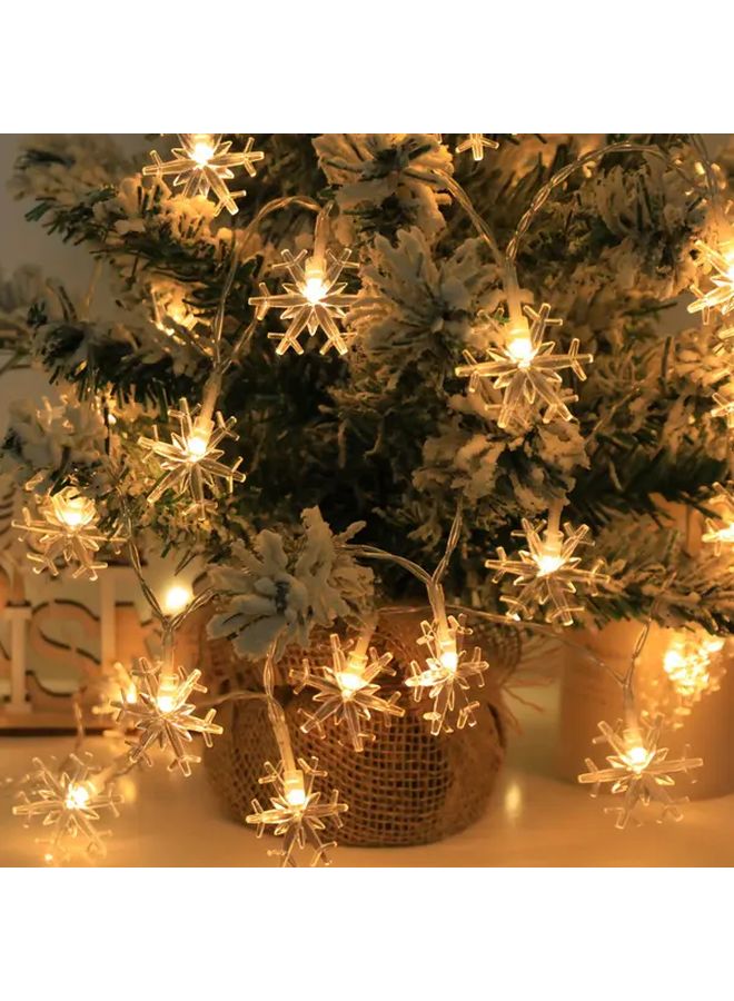 أضواء الجنية ندفة الثلج البيضاء 6 أمتار 40 لمبة تعمل بالبطارية زينة بتوهج دافئ - Image 5