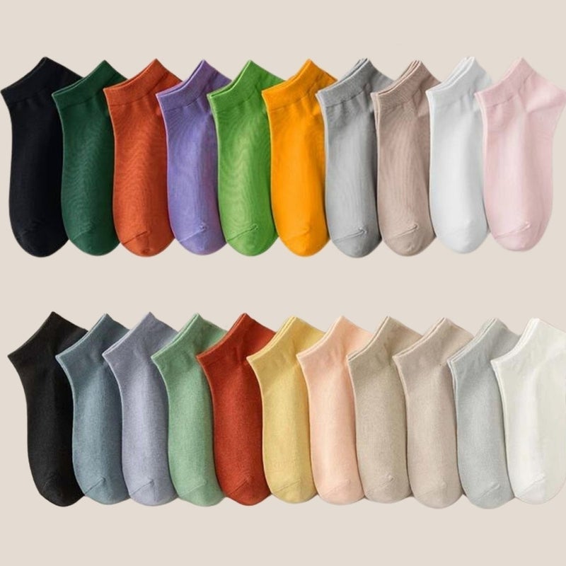 Kral Socks Colorful (6 Pairs) Lycra Cotton Combed Cotton Women's Booties Socks - Image 2