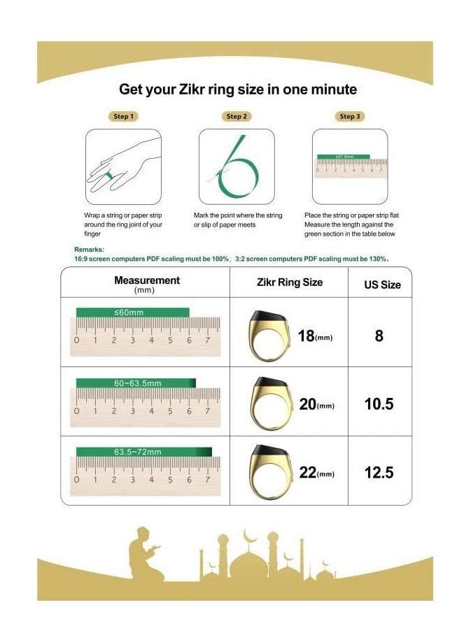 IQibla Zikr lite Smart Tasbih Tally Counter Aluminum Ring Zikr Digital Tasbih 5 Prayer Time Reminder Bluetooth  rose Gold 18mm - Image 2