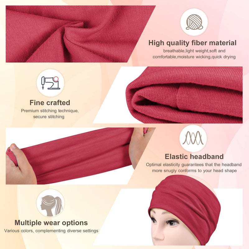 DiyJibb Headbands for Women, 7PCS Wide Cloth Hair Bands for Workout, Yoga, Skincare & Daily Wear, Soft & Stretchy - Image 4