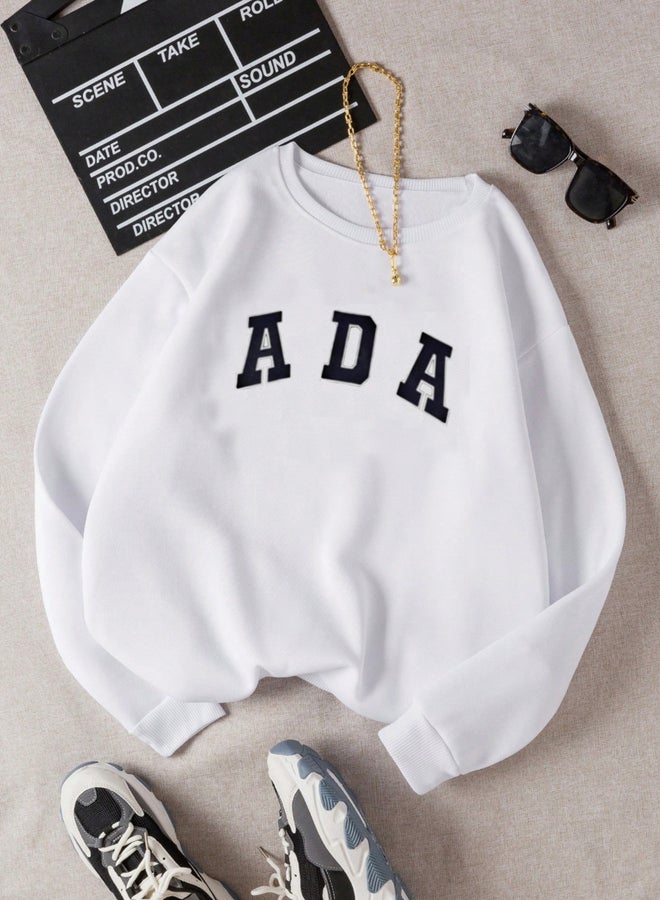 Take Two Girls Letter Print Long Sleeve Sweatshirt - Image 4