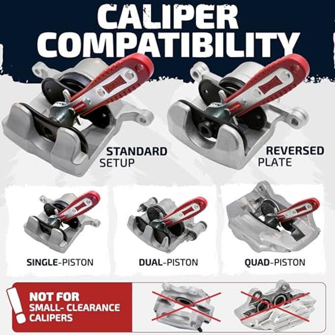 Vehiclex Brake Caliper Compression Tool  Heavy Duty Brake Pad Spreader Tool With Ratcheting Handle & Rib-Reinforced Plates  Caliper Piston Compressor Tool For Cars, Suvs, And Light Trucks - Image 3