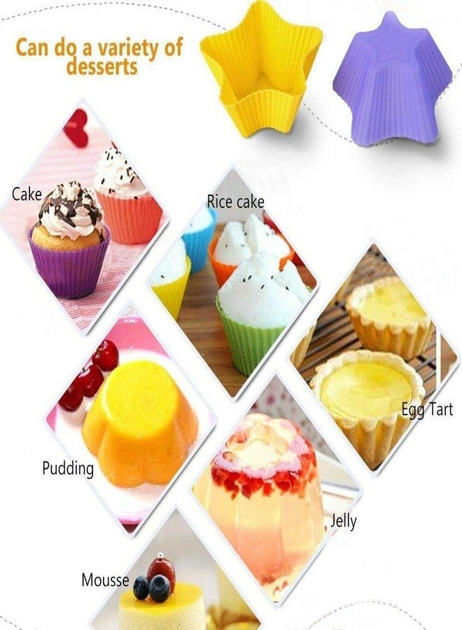 Royals Mix Design 8-Piece Silicone Muffin Cup Cupcake Cake Pudding Candle Jelly Idli Soap Ice Cream Set Moulds - Reusable Non-Stick Cupcake Muffin Liner (Random Colour) - Image 3