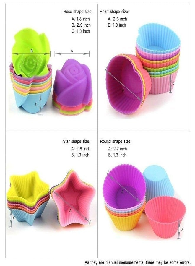 Royals Mix Design 8-Piece Silicone Muffin Cup Cupcake Cake Pudding Candle Jelly Idli Soap Ice Cream Set Moulds - Reusable Non-Stick Cupcake Muffin Liner (Random Colour) - Image 4