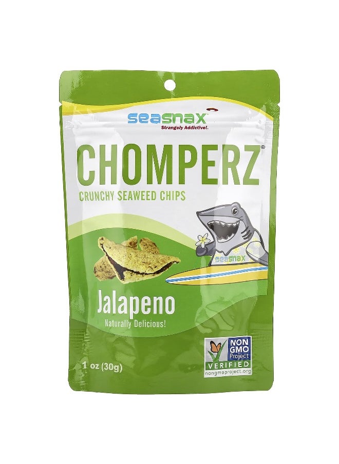 seasnax - SeaSnax, Chomperz®, Crunchy Seaweed Chips, Jalapeno, 1 oz (30 g) - Image 1
