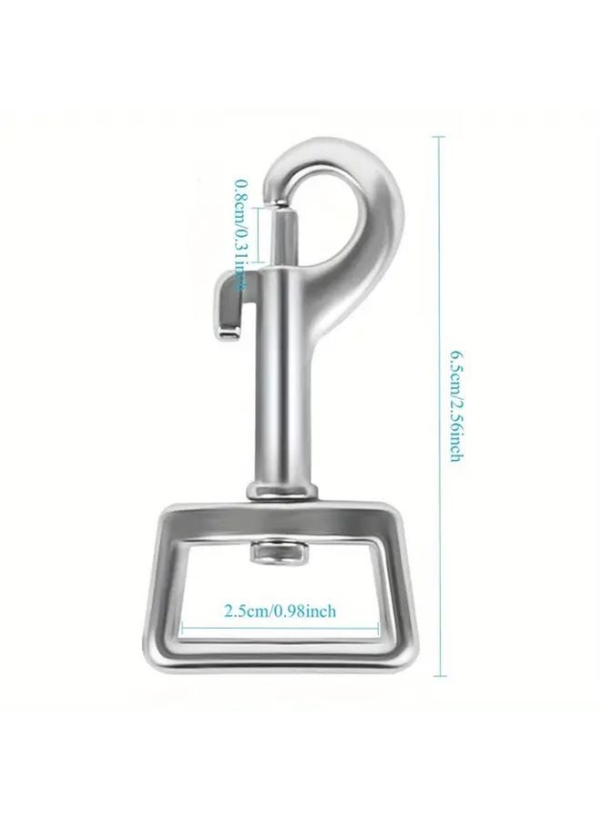 15 قطعة من خطافات الربط الدوارة الفضية من الفولاذ المقاوم للصدأ مقاس 65 مم لروابط الكلاب - Image 3