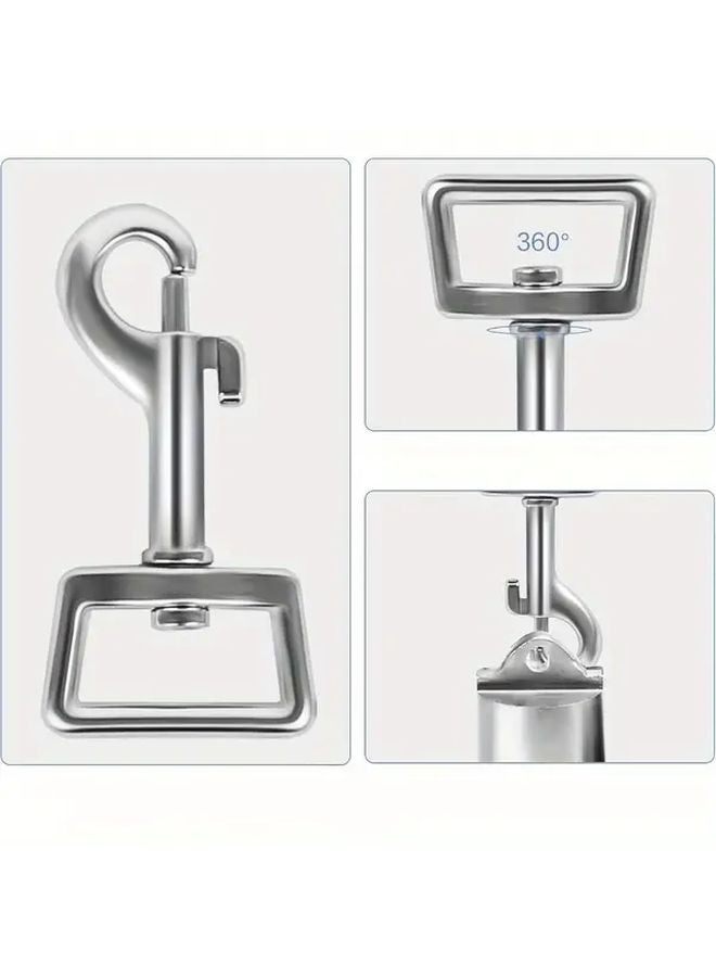 15 قطعة من خطافات الربط الدوارة الفضية من الفولاذ المقاوم للصدأ مقاس 65 مم لروابط الكلاب - Image 4