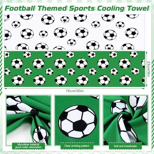 FuWeave 12 Pcs Sports Cooling Towels Baseball Basketball Softball 30 x 9 Inch Breathable Soccer Football Volleyball Microfiber Ice Towel Fast Drying for Party Favors Team GiftWhite Soccer - Image 3
