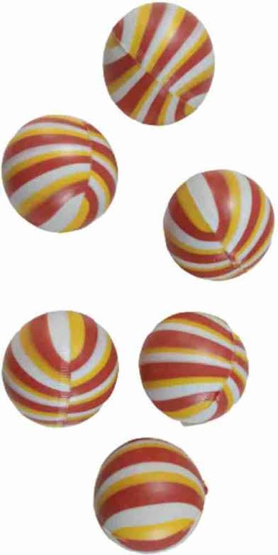 YOOKO Striped Spherical Decorative Balls Set of 7 Red Yellow White - Image 1