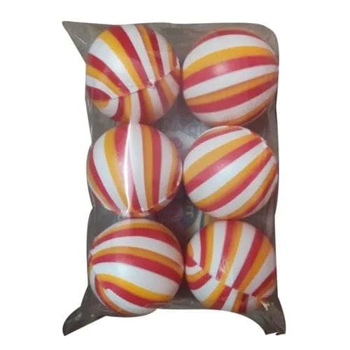 YOOKO Striped Spherical Decorative Balls Set of 7 Red Yellow White - Image 3