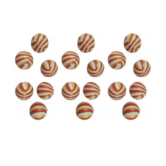 YOOKO Striped Spherical Decorative Balls Set of 7 Red Yellow White - Image 4