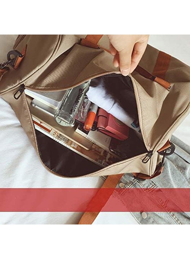 Travel Duffel Bag,Large Capacity Yoga Gym Bag,Durable Duffle Sports Bag with Shoes Compartment,Tote Bag for Men and Women(Kahki)  - Image 4
