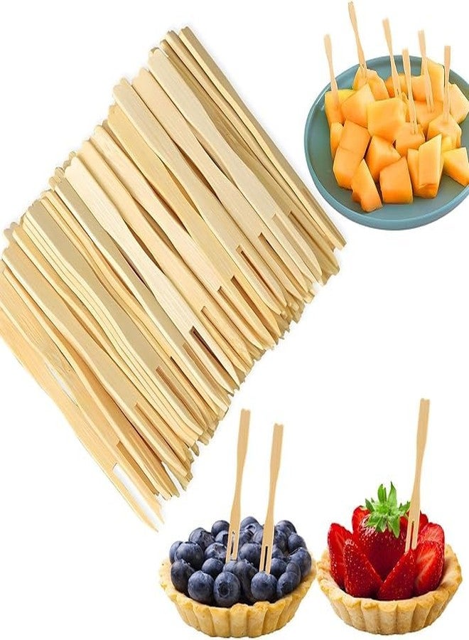 SANWALSA [Pack of 280 pcs, 3.5 inch] Disposable Wooden Fruit Fork | Eco-Friendly Wooden Cutlery | Ideal for Fruits, Starters & Desserts - Image 1