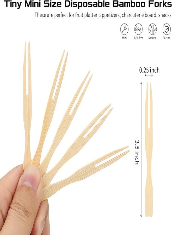 SANWALSA [Pack of 280 pcs, 3.5 inch] Disposable Wooden Fruit Fork | Eco-Friendly Wooden Cutlery | Ideal for Fruits, Starters & Desserts - Image 2